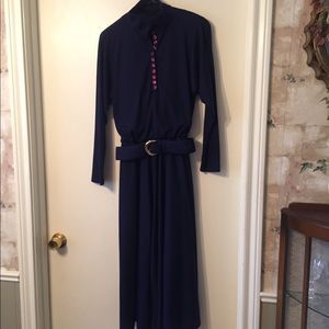 Positive Attitude Navy Blue Dress w/ belt-London